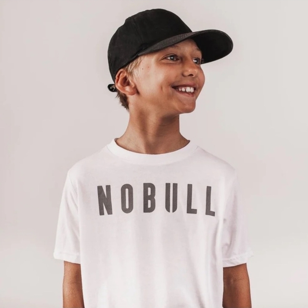 NOBULL Kids White Graphic T-Shirt- NWT, TOM BRADYS BRAND